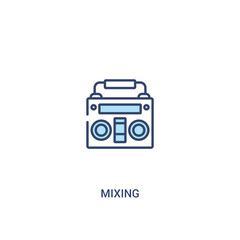 mixing concept 2 colored icon. simple line element illustration. outline blue mixing symbol. can be used for web and mobile ui/ux.