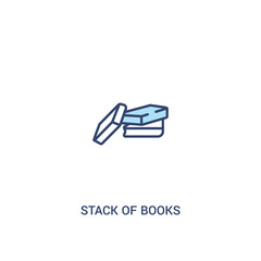 stack of books concept 2 colored icon. simple line element illustration. outline blue stack of books symbol. can be used for web and mobile ui/ux.