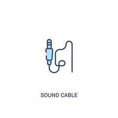 sound cable concept 2 colored icon. simple line element illustration. outline blue sound cable symbol. can be used for web and mobile ui/ux.