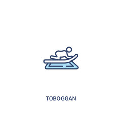 toboggan concept 2 colored icon. simple line element illustration. outline blue toboggan symbol. can be used for web and mobile ui/ux.