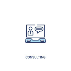 consulting concept 2 colored icon. simple line element illustration. outline blue consulting symbol. can be used for web and mobile ui/ux.