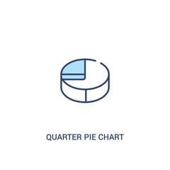 quarter pie chart concept 2 colored icon. simple line element illustration. outline blue quarter pie chart symbol. can be used for web and mobile ui/ux.