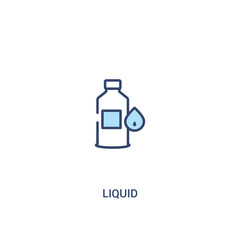 liquid concept 2 colored icon. simple line element illustration. outline blue liquid symbol. can be used for web and mobile ui/ux.