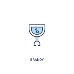 brandy concept 2 colored icon. simple line element illustration. outline blue brandy symbol. can be used for web and mobile ui/ux.