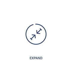 expand concept 2 colored icon. simple line element illustration. outline blue expand symbol. can be used for web and mobile ui/ux.