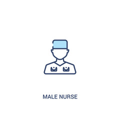 male nurse concept 2 colored icon. simple line element illustration. outline blue male nurse symbol. can be used for web and mobile ui/ux.