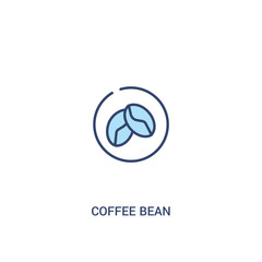 coffee bean concept 2 colored icon. simple line element illustration. outline blue coffee bean symbol. can be used for web and mobile ui/ux.