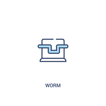 worm concept 2 colored icon. simple line element illustration. outline blue worm symbol. can be used for web and mobile ui/ux.