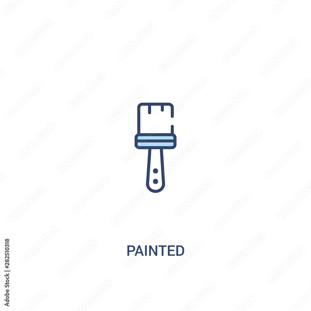 Fototapete painted concept 2 colored icon. simple line element illustration. outline blue painted symbol. can b