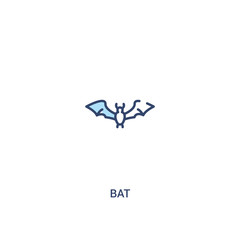 bat concept 2 colored icon. simple line element illustration. outline blue bat symbol. can be used for web and mobile ui/ux.
