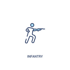 infantry concept 2 colored icon. simple line element illustration. outline blue infantry symbol. can be used for web and mobile ui/ux.