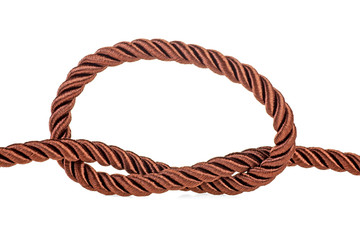 Brown rope on a white background