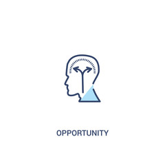 opportunity concept 2 colored icon. simple line element illustration. outline blue opportunity symbol. can be used for web and mobile ui/ux.