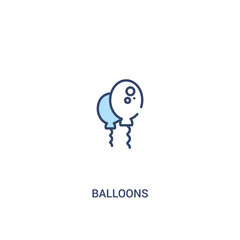 balloons concept 2 colored icon. simple line element illustration. outline blue balloons symbol. can be used for web and mobile ui/ux.