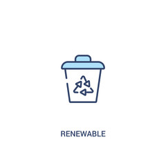 renewable concept 2 colored icon. simple line element illustration. outline blue renewable symbol. can be used for web and mobile ui/ux.