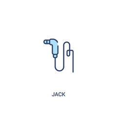 jack concept 2 colored icon. simple line element illustration. outline blue jack symbol. can be used for web and mobile ui/ux.