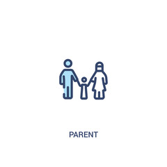 parent concept 2 colored icon. simple line element illustration. outline blue parent symbol. can be used for web and mobile ui/ux.