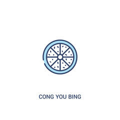 cong you bing concept 2 colored icon. simple line element illustration. outline blue cong you bing symbol. can be used for web and mobile ui/ux.