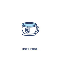 hot herbal concept 2 colored icon. simple line element illustration. outline blue hot herbal symbol. can be used for web and mobile ui/ux.