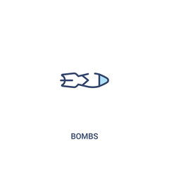 bombs concept 2 colored icon. simple line element illustration. outline blue bombs symbol. can be used for web and mobile ui/ux.