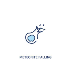 meteorite falling concept 2 colored icon. simple line element illustration. outline blue meteorite falling symbol. can be used for web and mobile ui/ux.