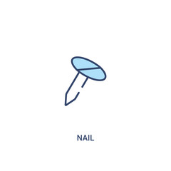 nail concept 2 colored icon. simple line element illustration. outline blue nail symbol. can be used for web and mobile ui/ux.