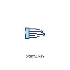 digital key concept 2 colored icon. simple line element illustration. outline blue digital key symbol. can be used for web and mobile ui/ux.