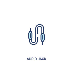 audio jack concept 2 colored icon. simple line element illustration. outline blue audio jack symbol. can be used for web and mobile ui/ux.