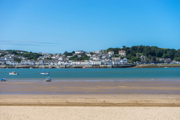 scenic views of Appledore from Instow beach in North Devon
