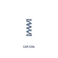car coil concept 2 colored icon. simple line element illustration. outline blue car coil symbol. can be used for web and mobile ui/ux.