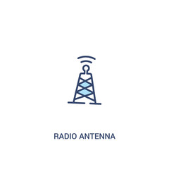 radio antenna concept 2 colored icon. simple line element illustration. outline blue radio antenna symbol. can be used for web and mobile ui/ux.