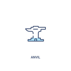 anvil concept 2 colored icon. simple line element illustration. outline blue anvil symbol. can be used for web and mobile ui/ux.