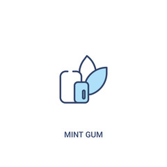 mint gum concept 2 colored icon. simple line element illustration. outline blue mint gum symbol. can be used for web and mobile ui/ux.