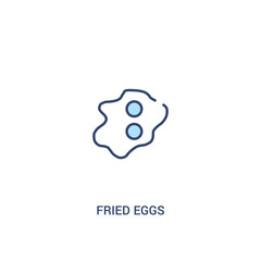 fried eggs concept 2 colored icon. simple line element illustration. outline blue fried eggs symbol. can be used for web and mobile ui/ux.