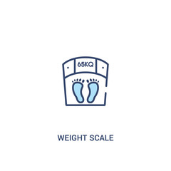 weight scale concept 2 colored icon. simple line element illustration. outline blue weight scale symbol. can be used for web and mobile ui/ux.