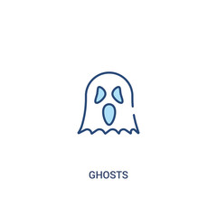ghosts concept 2 colored icon. simple line element illustration. outline blue ghosts symbol. can be used for web and mobile ui/ux.