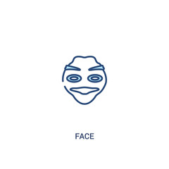 face concept 2 colored icon. simple line element illustration. outline blue face symbol. can be used for web and mobile ui/ux.