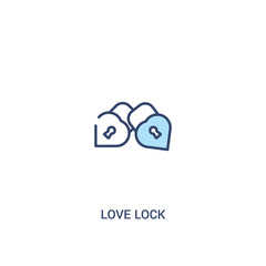 love lock concept 2 colored icon. simple line element illustration. outline blue love lock symbol. can be used for web and mobile ui/ux.