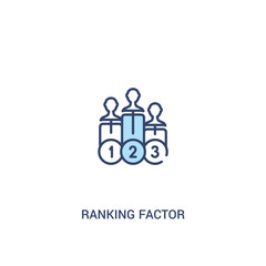ranking factor concept 2 colored icon. simple line element illustration. outline blue ranking factor symbol. can be used for web and mobile ui/ux.