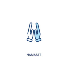namaste concept 2 colored icon. simple line element illustration. outline blue namaste symbol. can be used for web and mobile ui/ux.