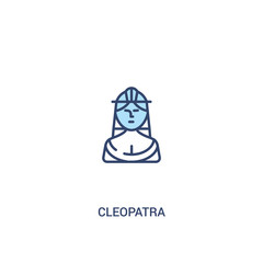 cleopatra concept 2 colored icon. simple line element illustration. outline blue cleopatra symbol. can be used for web and mobile ui/ux.
