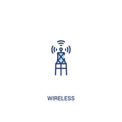 wireless concept 2 colored icon. simple line element illustration. outline blue wireless symbol. can be used for web and mobile ui/ux.