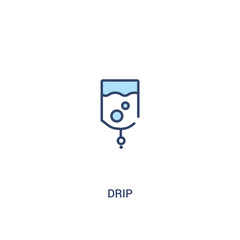 drip concept 2 colored icon. simple line element illustration. outline blue drip symbol. can be used for web and mobile ui/ux.