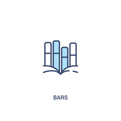 bars concept 2 colored icon. simple line element illustration. outline blue bars symbol. can be used for web and mobile ui/ux.