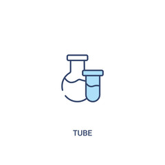 tube concept 2 colored icon. simple line element illustration. outline blue tube symbol. can be used for web and mobile ui/ux.