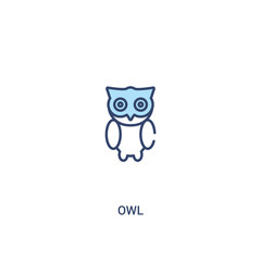 owl concept 2 colored icon. simple line element illustration. outline blue owl symbol. can be used for web and mobile ui/ux.