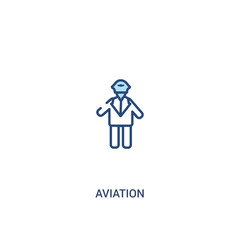aviation concept 2 colored icon. simple line element illustration. outline blue aviation symbol. can be used for web and mobile ui/ux.