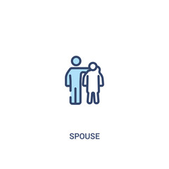 spouse concept 2 colored icon. simple line element illustration. outline blue spouse symbol. can be used for web and mobile ui/ux.