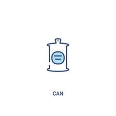 can concept 2 colored icon. simple line element illustration. outline blue can symbol. can be used for web and mobile ui/ux.