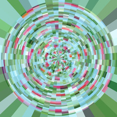 Abstract perspective concentric circles pattern modern circular green tech background 